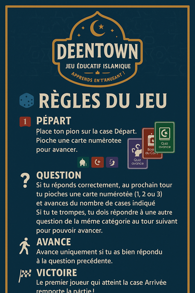 Deentown - Jeu de société éducatif islamique